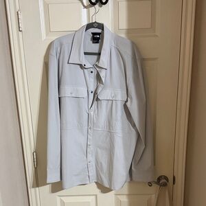The North Face Light Gray Button-Front Shirt Jacket